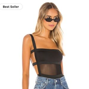 Camille Strappy Back Bodysuit in Black